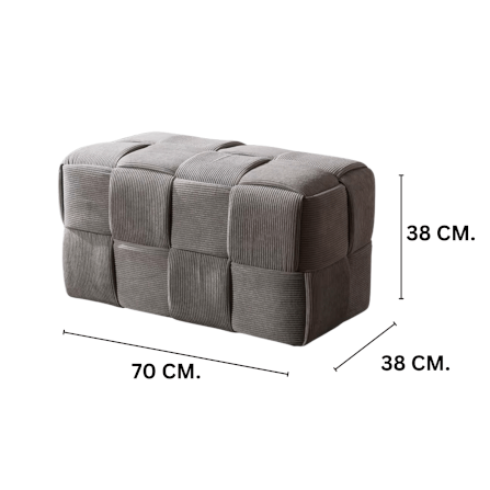 สตูลผ้าลูกฟูก MY DOLLS HOUSE COZY CUBE 70 ซม. สีเทา_1